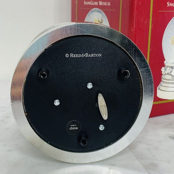 Reed & Barton 2009 Reindeer Snow Globe Musical 6.5" Silverplate Jingle Bells EUC - Picture 4 of 6